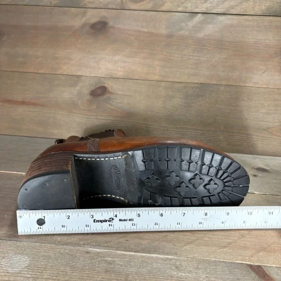 frye sabrina womens size 9 shoes brown leather slip on heel ankle chelsea boots - Picture 9 of 9